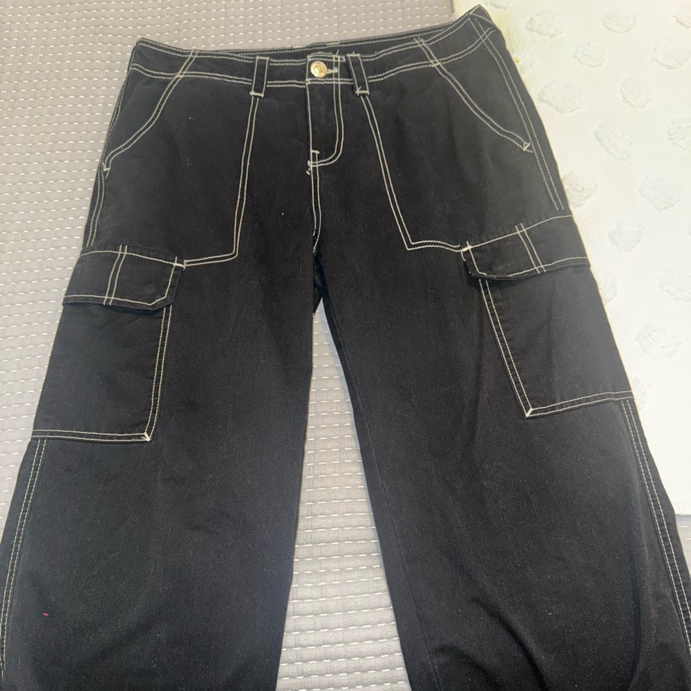 Women's True Religion Black Cargo Jeans